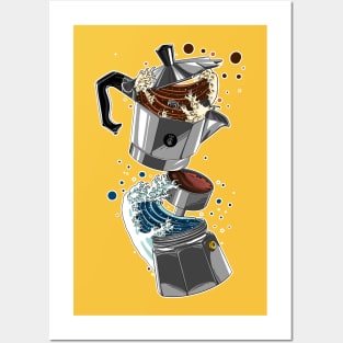 Coffe Moka Espresso Big Wave Funny - Coffe Lovers - Coffe Addicted Posters and Art